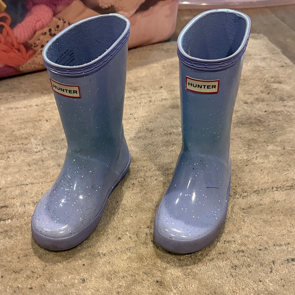 Hunter Kids Sparkly Blue Boots